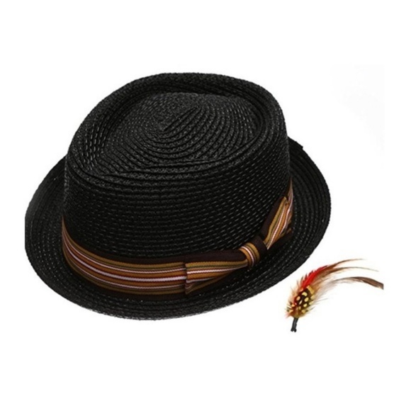 Accessories Mens Black Straw Fedora Hat Poshmark